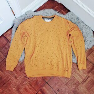 Denim & Flower Ricky Singh Gold Striped Crewneck Sweatshirt- New Without Tags